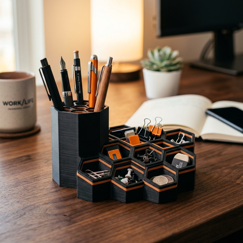 3D Printed Honeycomb Desk Organizer